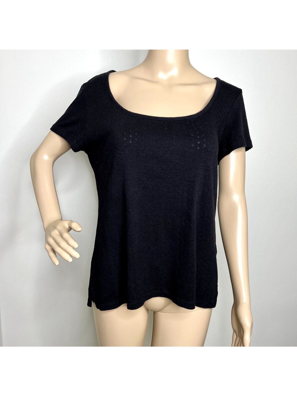 Old Navy Eyelet Black Short Sleeve Top